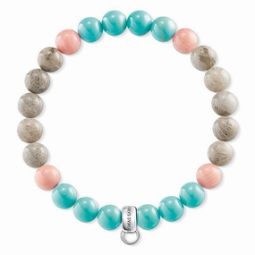 Thomas Sabo Charm Club Bamboo Jasper Turquoise Charm 17.5cm Bracelet