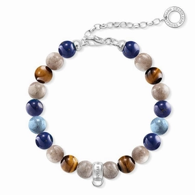Thomas Sabo Charm Club Lapis Jasper Tigers Eye Dumortierite Bracelet