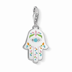 Thomas Sabo Charm Club Silver Mexican Hand Of Fatima Nazars Eye Charm D