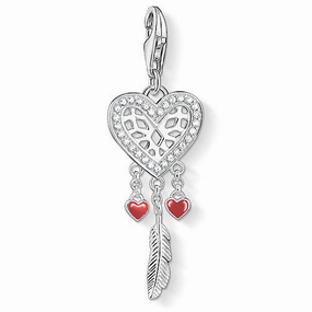 Thomas Sabo Charm Club Silver Zirconia Heart Dreamcatcher Charm D
