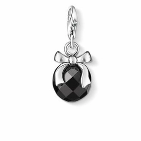Thomas Sabo Charm Club Sterling Silver Black Obsidian Bow Charm