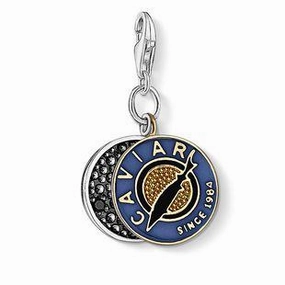 Thomas Sabo Charm Club Sterling Silver Black Zirconia Caviar Charm D