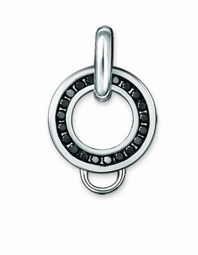 Thomas Sabo Charm Club Sterling Silver Black Zironia Charm Carrier