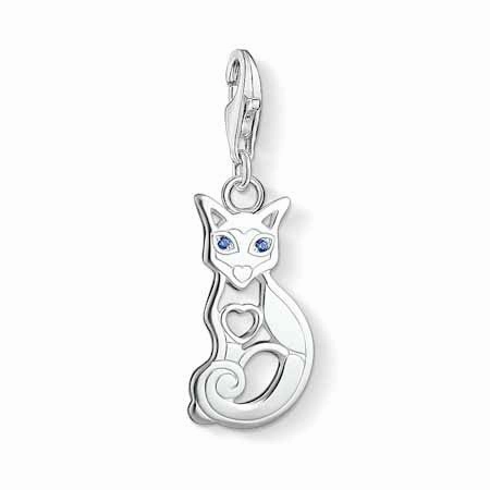 Thomas Sabo Charm Club Sterling Silver Blue Spinel Cat Charm D