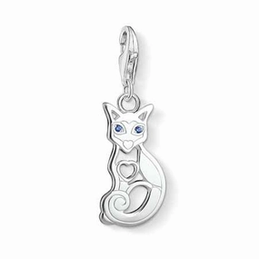 Thomas Sabo Charm Club Sterling Silver Blue Spinel Cat Charm D