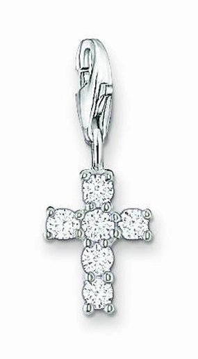 Thomas Sabo Charm Club Sterling Silver Cubic Zirconia Cross Charm
