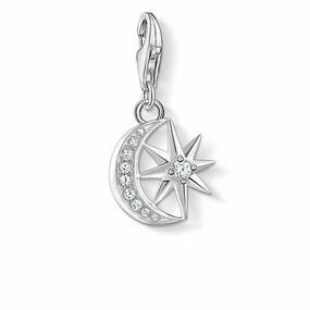 Thomas Sabo Charm Club Sterling Silver CZ Moon and Stars Charm
