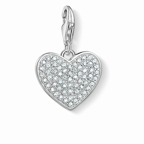 Thomas Sabo Charm Club Sterling Silver CZ Pave Heart Charm