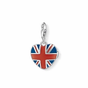 Thomas Sabo Charm Club Sterling Silver Enamel Union Jack Heart Charm D