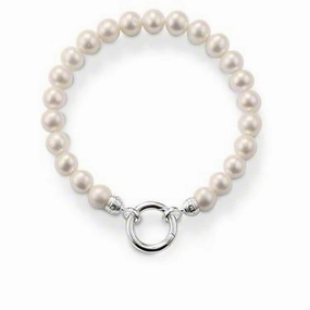 Thomas Sabo Charm Club Sterling Silver Freshwater Pearl Bracelet Small D