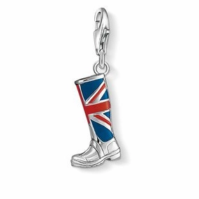 Thomas Sabo Charm Club Sterling Silver Red Blue Enamel Brit Boot Charm D