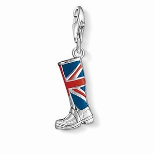 Thomas Sabo Charm Club Sterling Silver Red Blue Enamel Brit Boot Charm D