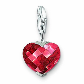 Thomas Sabo Charm Club Sterling Silver Red Garnet Heart Charm D