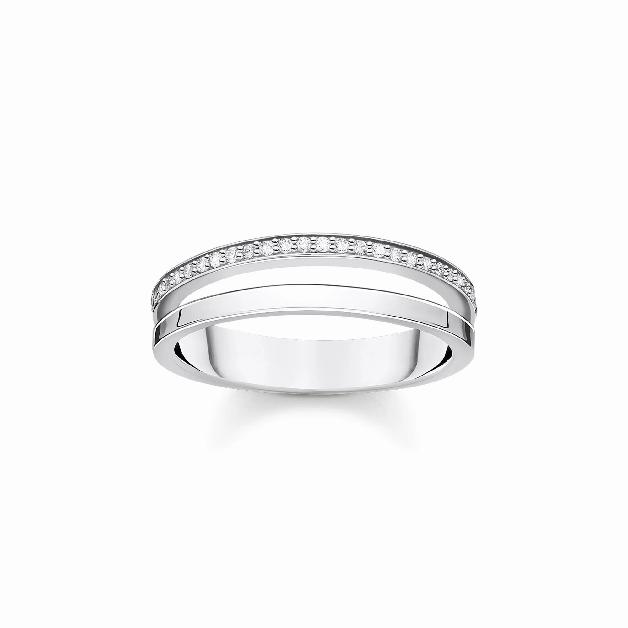 Thomas Sabo Charm Club Sterling Silver White CZ Open Ring