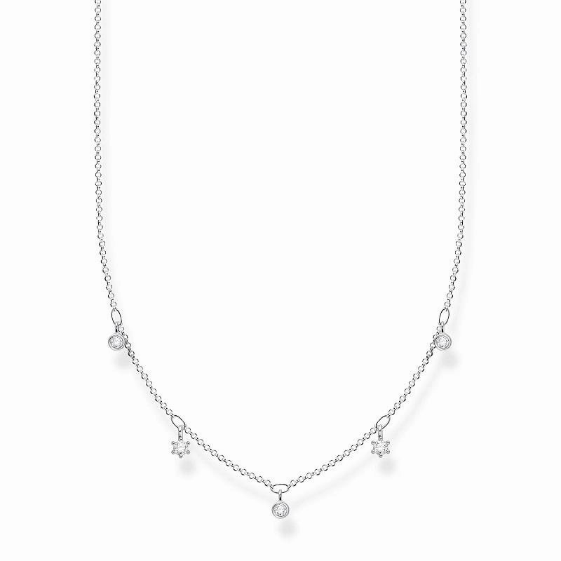 Thomas Sabo Charm Club Sterling Silver White Stones Necklace