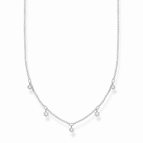 Thomas Sabo Charm Club Sterling Silver White Stones Necklace