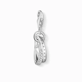 Thomas Sabo Charm Club Sterling Silver White Ziconia Together Charm D
