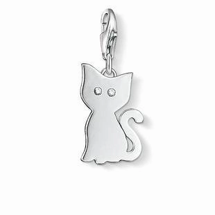 Thomas Sabo Charm Club Sterling Silver White Zirconia Cat Charm