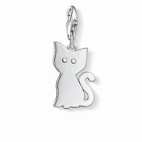 Thomas Sabo Charm Club Sterling Silver White Zirconia Cat Charm