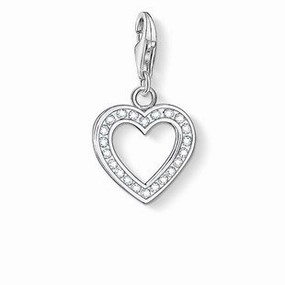 Thomas Sabo Charm Club Sterling Silver White Zirconia Heart Charm