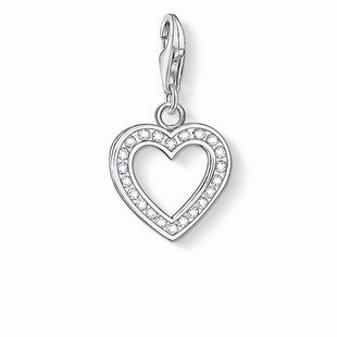 Thomas Sabo Charm Club Sterling Silver White Zirconia Heart Charm