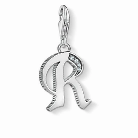 Thomas Sabo Charm Club Sterling Silver White Zirconia Letter R Charm