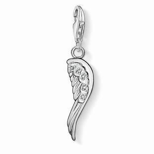 Thomas Sabo Charm Club Sterling Silver Zirconia Angel Wing Charm