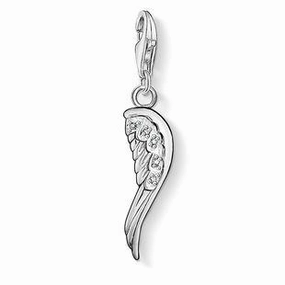 Thomas Sabo Charm Club Sterling Silver Zirconia Angel Wing Charm