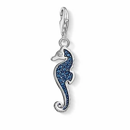 Thomas Sabo Charm Club Sterling Silver Zirconia Blue Seahorse Charm D