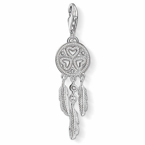 Thomas Sabo Charm Club Sterling Silver Zirconia Dreamcatcher Charm