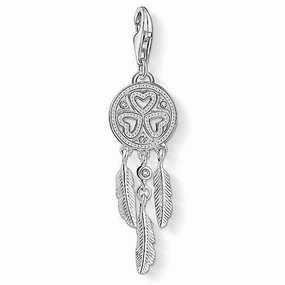 Thomas Sabo Charm Club Sterling Silver Zirconia Dreamcatcher Charm