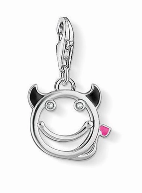 Thomas Sabo Charm Club Sterling Silver Zirconia Enamel Devil Charm D
