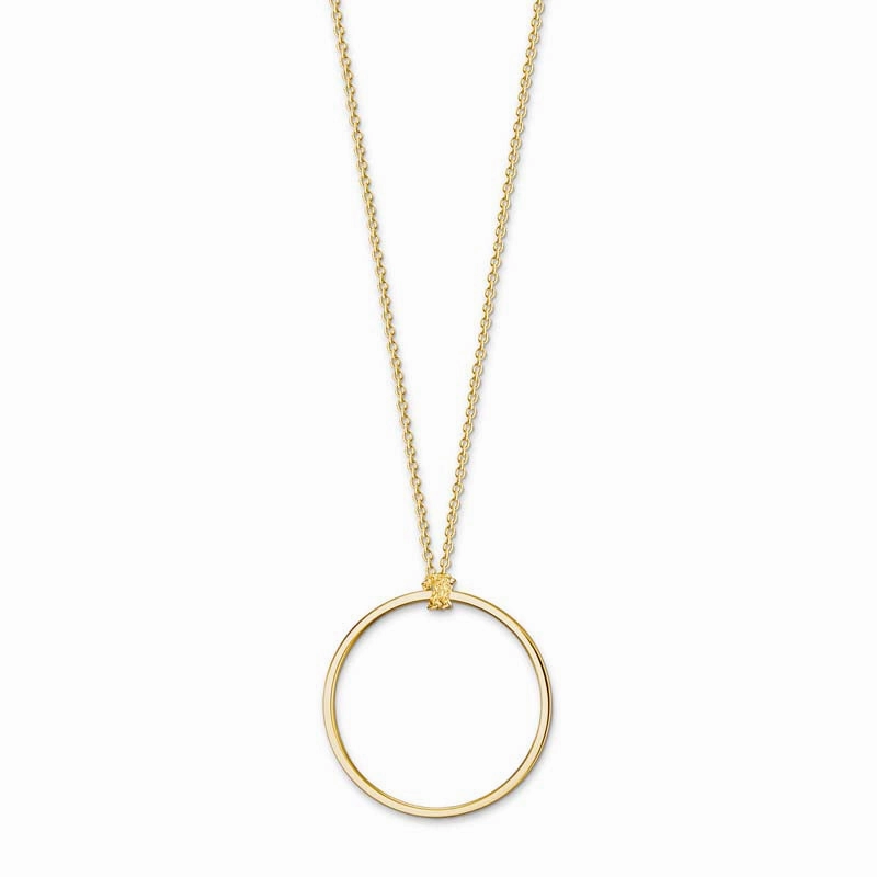 Thomas Sabo Charm Club Yellow Gold Plated Circle Chain Necklace - CX0252Y-70
