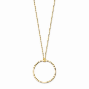 Thomas Sabo Charm Club Yellow Gold Plated Circle Chain Necklace - CX0252Y-70
