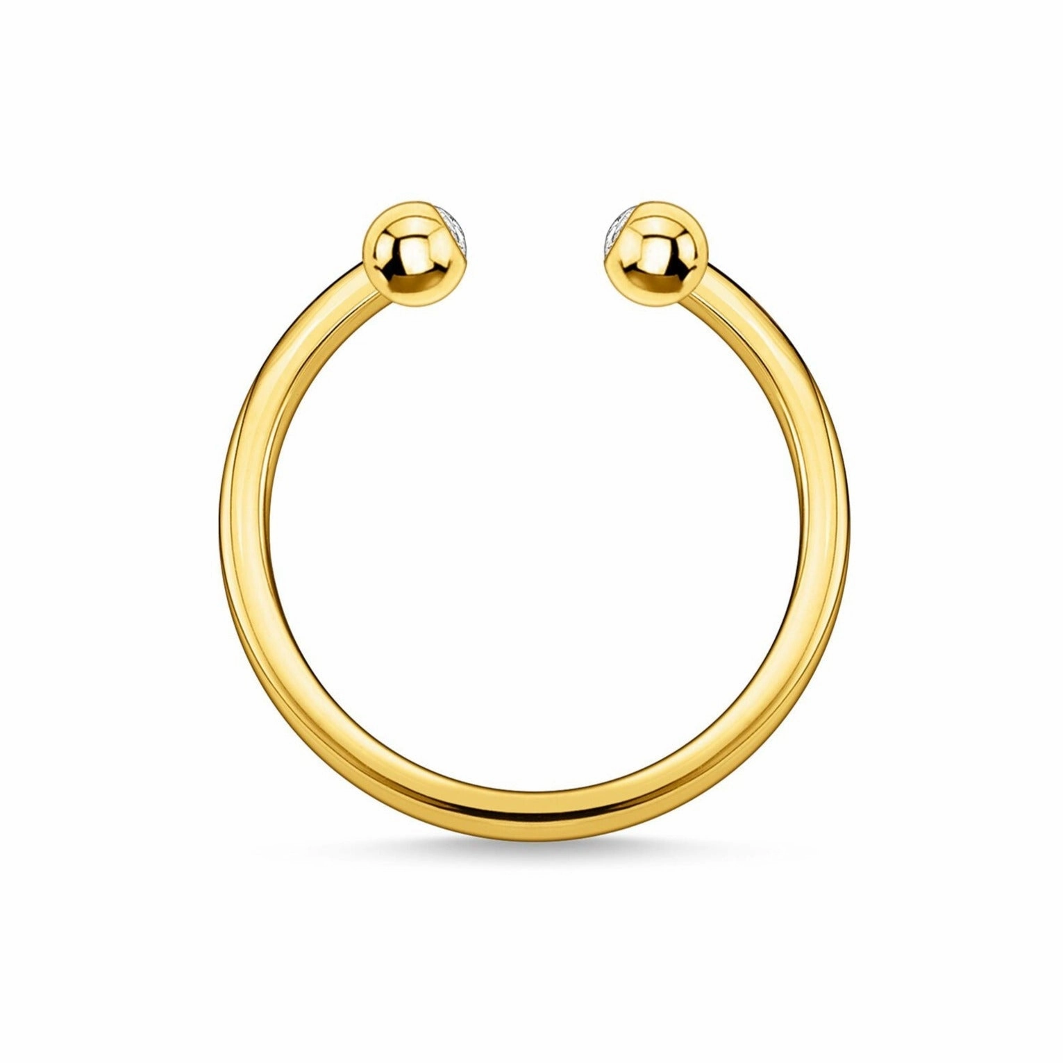 Thomas Sabo Charm Club Yellow Gold Plated White Stone Dots Ring D