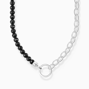 Thomas Sabo Charm Silver and Black Onyx Beaded Necklace