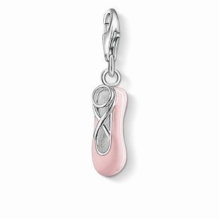 Thomas Sabo Charm Sterling Silver Pink Enamel Ballet Shoe