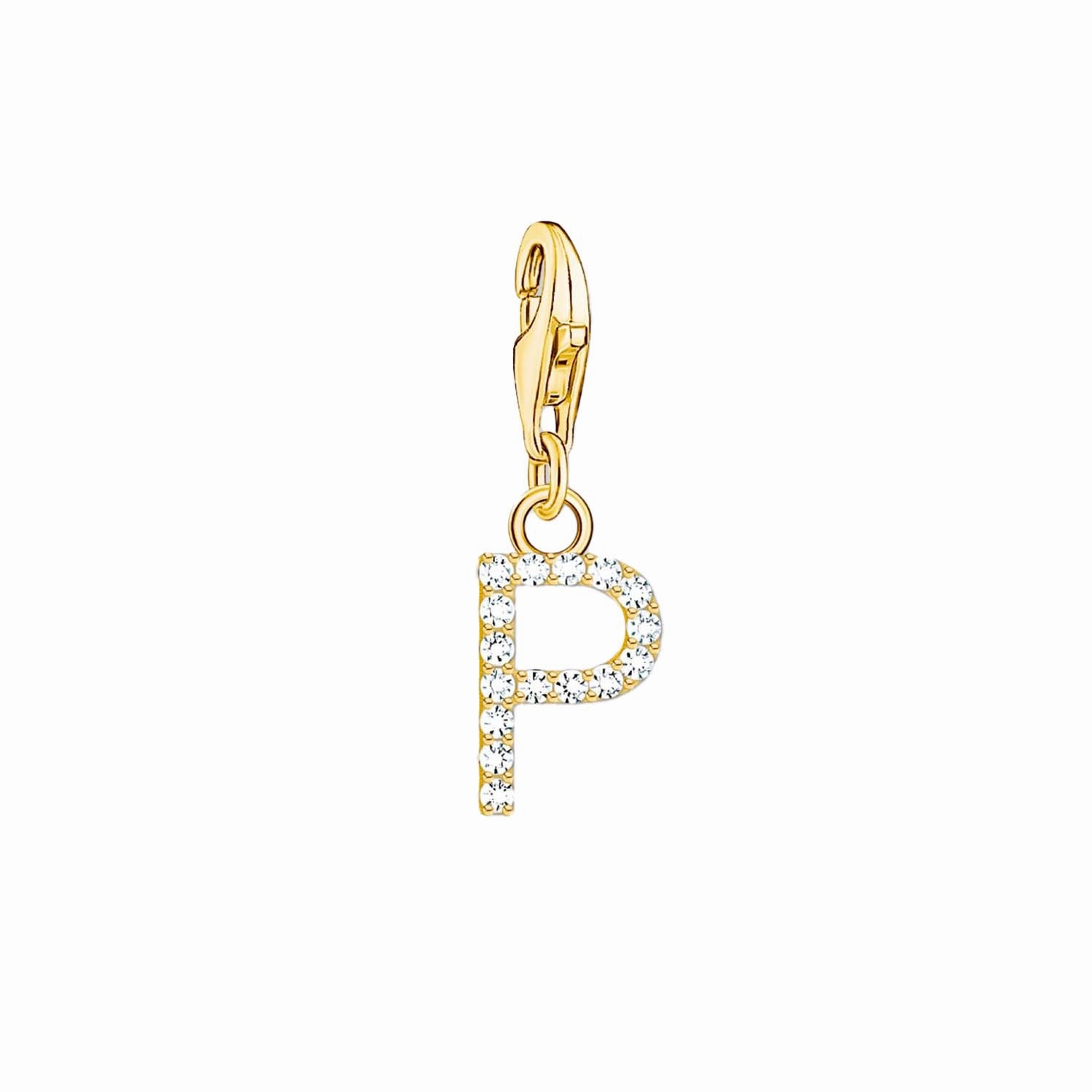 Thomas Sabo Charmista Gold Plated Sterling Silver Letter P Charm Pendant