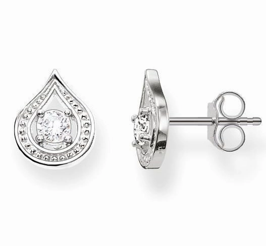 Thomas Sabo Earrings Glam & Soul Purity of Lotos White Zirconia Silver