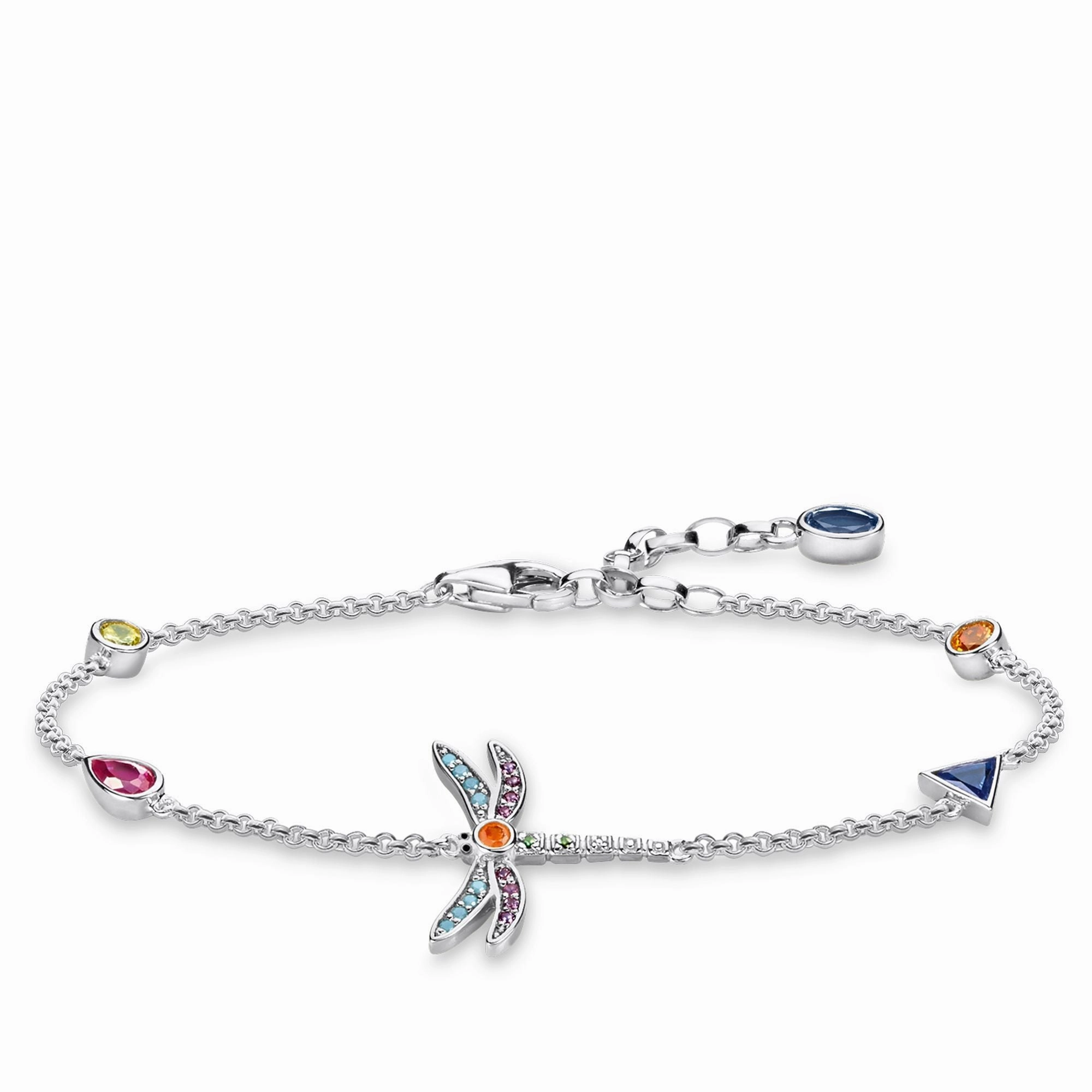 Thomas Sabo Glam & Soul Sterling Silver Coloured Zirconia Dragonfly Bracelet D