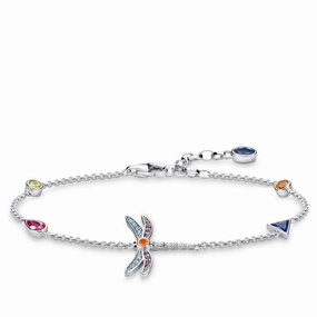 Thomas Sabo Glam & Soul Sterling Silver Coloured Zirconia Dragonfly Bracelet D