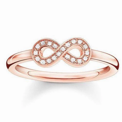 Thomas Sabo Glam And Soul Rose Gold White Zirconia Diamond Infinity Ring D