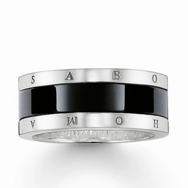 Thomas Sabo Glam And Soul Sterling Silver Black Ceramic Ring D