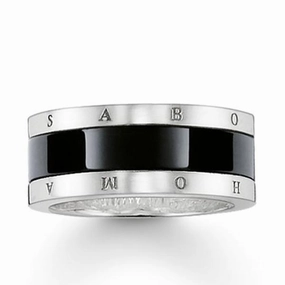 Thomas Sabo Glam And Soul Sterling Silver Black Ceramic Ring D