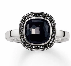 Thomas Sabo Glam And Soul Sterling Silver Onyx Zirconia Cosmo Ring