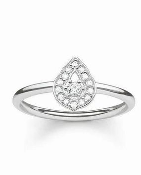 Thomas Sabo Glam And Soul Sterling Silver White Zirconia Droplet Ring D