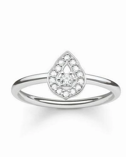 Thomas Sabo Glam And Soul Sterling Silver White Zirconia Droplet Ring D
