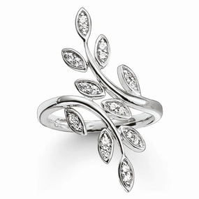 Thomas Sabo Glam And Soul Sterling Silver White Zirconia Tendrils Ring