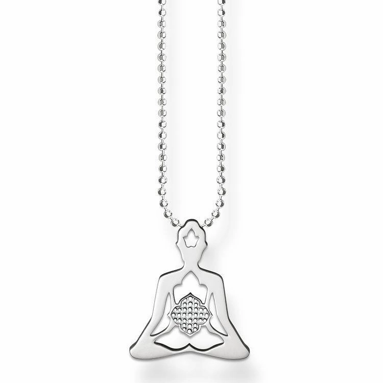 Thomas Sabo Glam And Soul Sterling Silver Yoga Lotus Position Necklace D