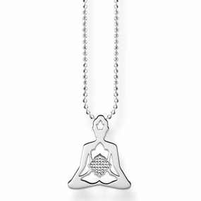 Thomas Sabo Glam And Soul Sterling Silver Yoga Lotus Position Necklace D